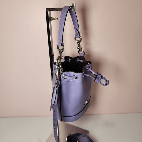 NWT Coach Mini Bucket Bag CR144 Silver Light Violet - Picture 4 of 7
